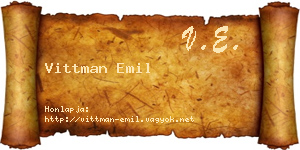 Vittman Emil névjegykártya
